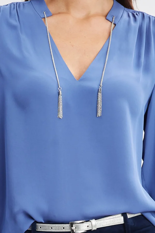 Elie Tahari Tops & Sweaters-Silk Chain Tassel Shirt