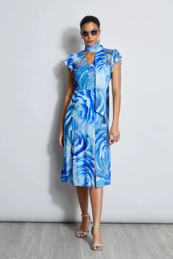 Elie Tahari Dresses & Jumpsuits | Short Sleeve Dresses-Silk Fantasy Garden Midi Dress