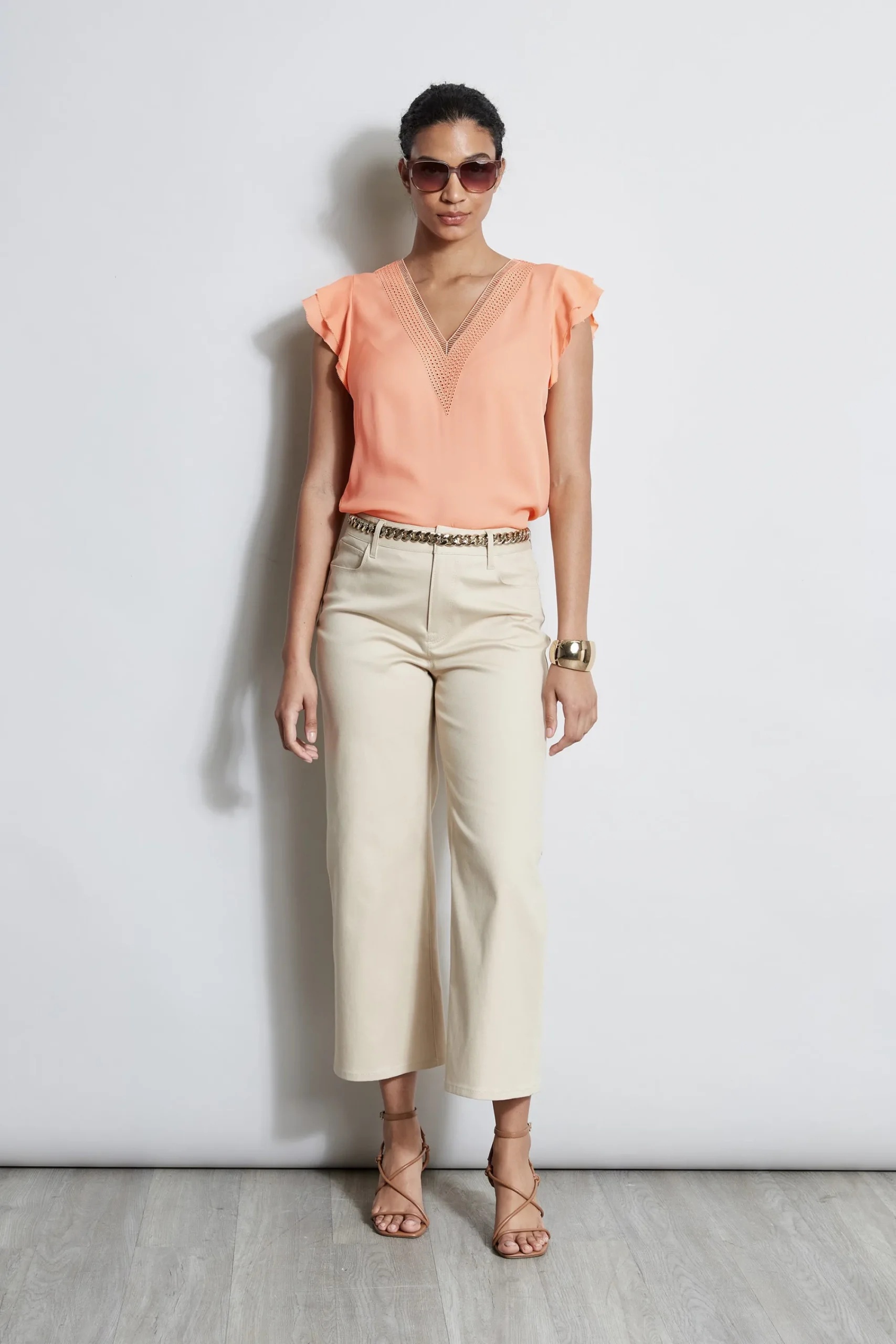 silk_flutter_sleeve_embro_1-1.webp Elie Tahari Tops & Sweaters-Silk Flutter Sleeve Embroidered Shirt