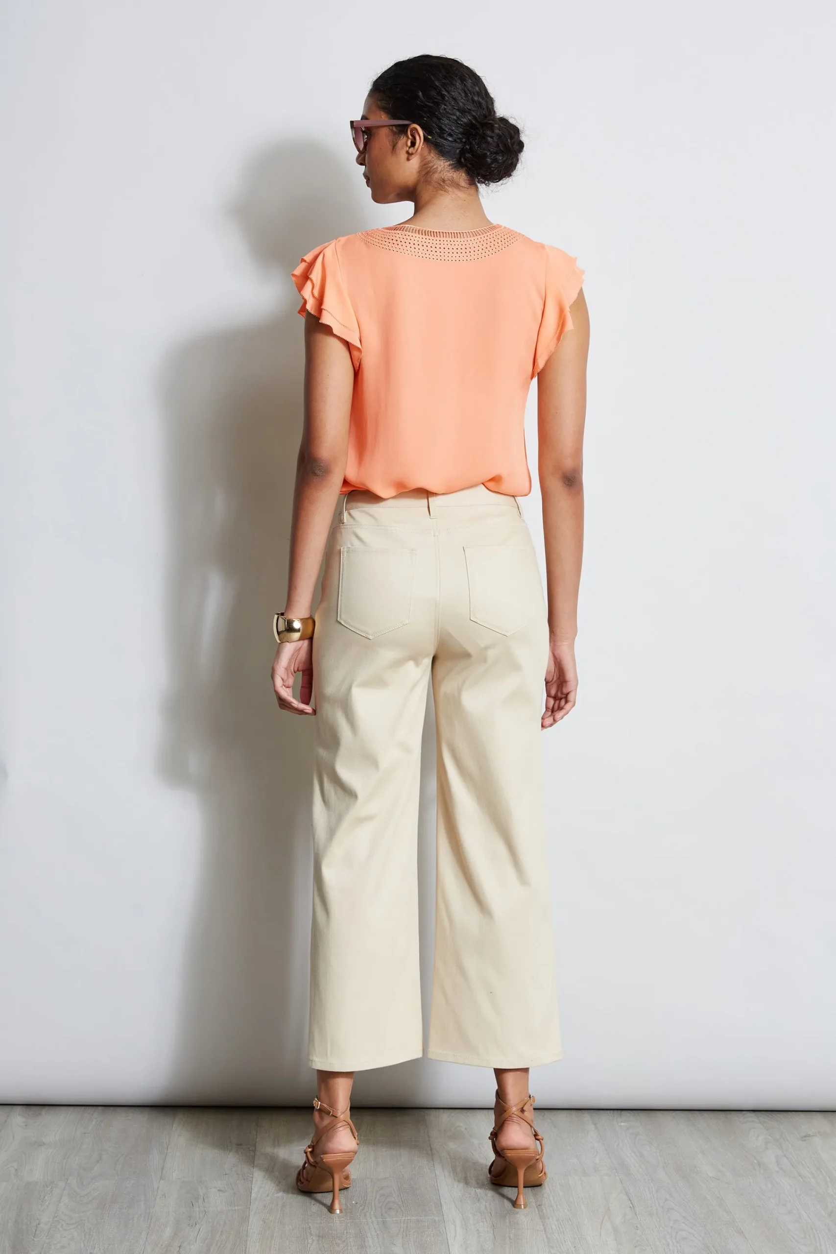 silk_flutter_sleeve_embro_3-1.webp Elie Tahari Tops & Sweaters-Silk Flutter Sleeve Embroidered Shirt