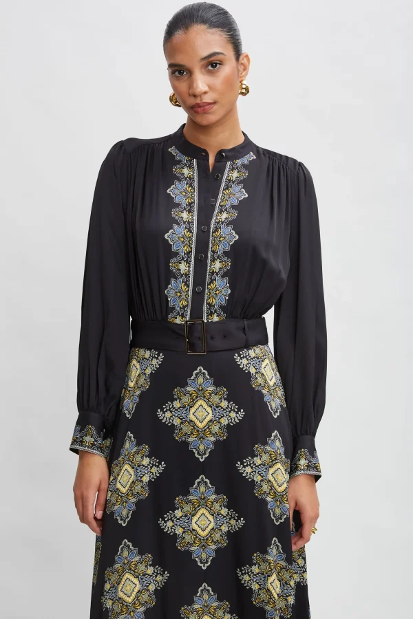 Elie Tahari Dresses & Jumpsuits | Midi Dresses-Silk Geometric Midi Dress