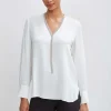 Elie Tahari Tops & Sweaters-Silk Long Sleeve Chain Shirt