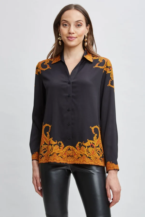 Elie Tahari Tops & Sweaters-Silk Paisley Button Down Shirt
