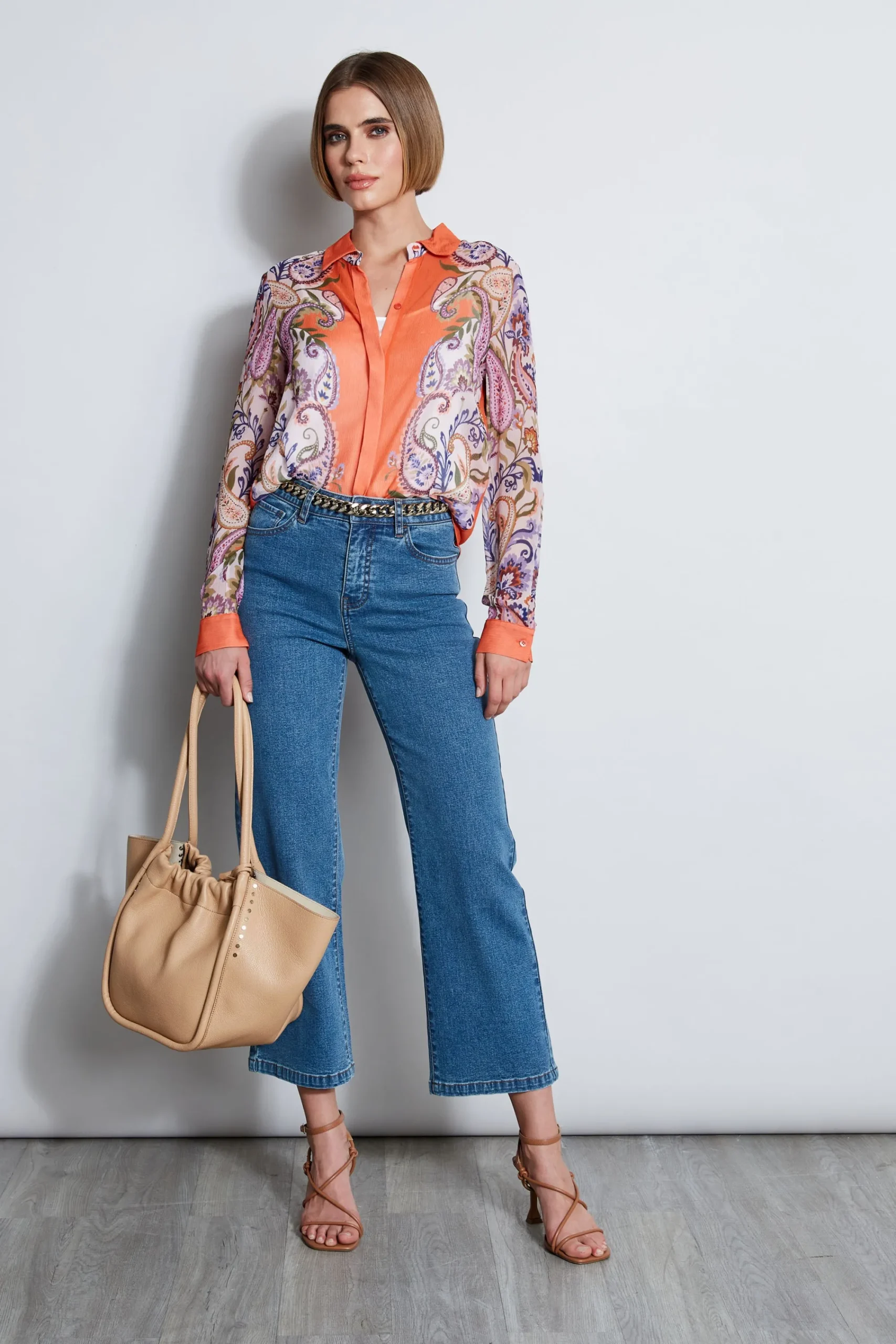 silk_paisley_button_down__2-1.webp Elie Tahari Tops & Sweaters-Silk Paisley Button Down Shirt