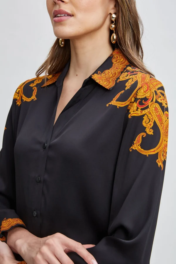 Elie Tahari Tops & Sweaters-Silk Paisley Button Down Shirt