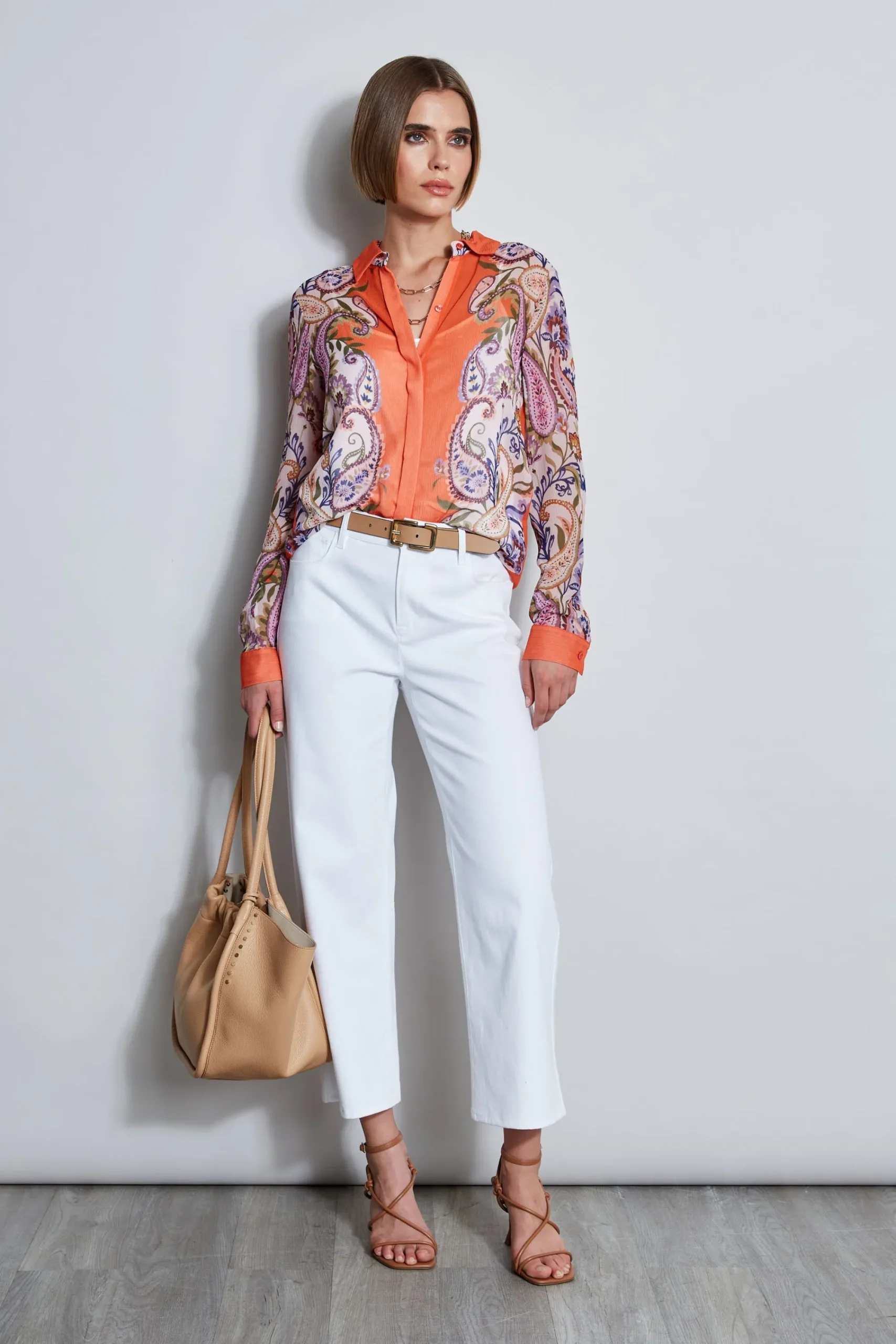 silk_paisley_button_down__4-1.webp Elie Tahari Tops & Sweaters-Silk Paisley Button Down Shirt