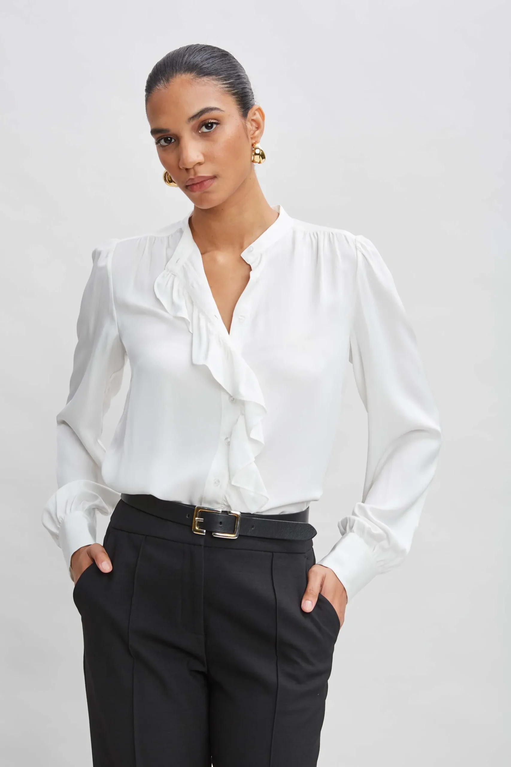 silk_ruffle_button_down_s_0-2.webp Elie Tahari Tops & Sweaters | Suiting-Silk Ruffle Button Down Shirt