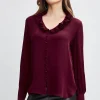 Elie Tahari Tops & Sweaters-Silk Ruffle Neck Shirt