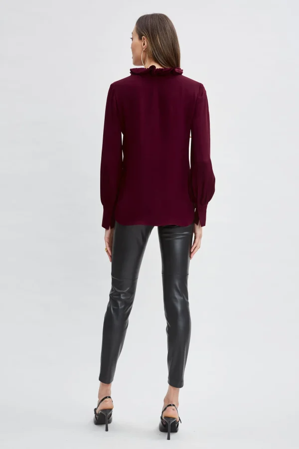 Elie Tahari Tops & Sweaters-Silk Ruffle Neck Shirt
