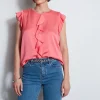 Elie Tahari Tops & Sweaters-Silk Ruffle Shirt
