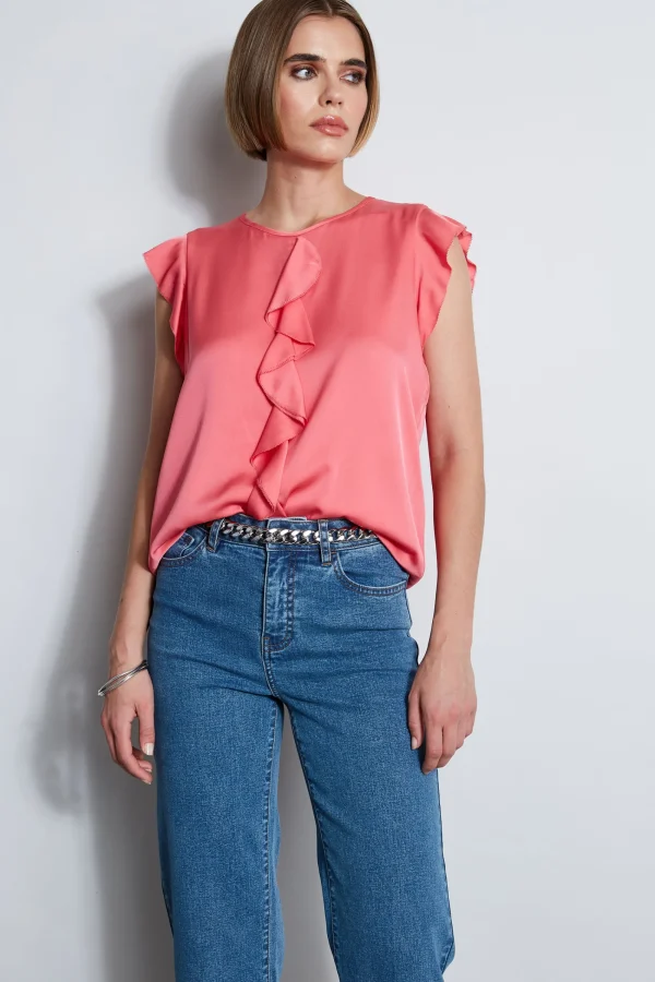 Elie Tahari Tops & Sweaters-Silk Ruffle Shirt