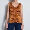 Elie Tahari Tops & Sweaters-Silk Satin Braid Ruched Top