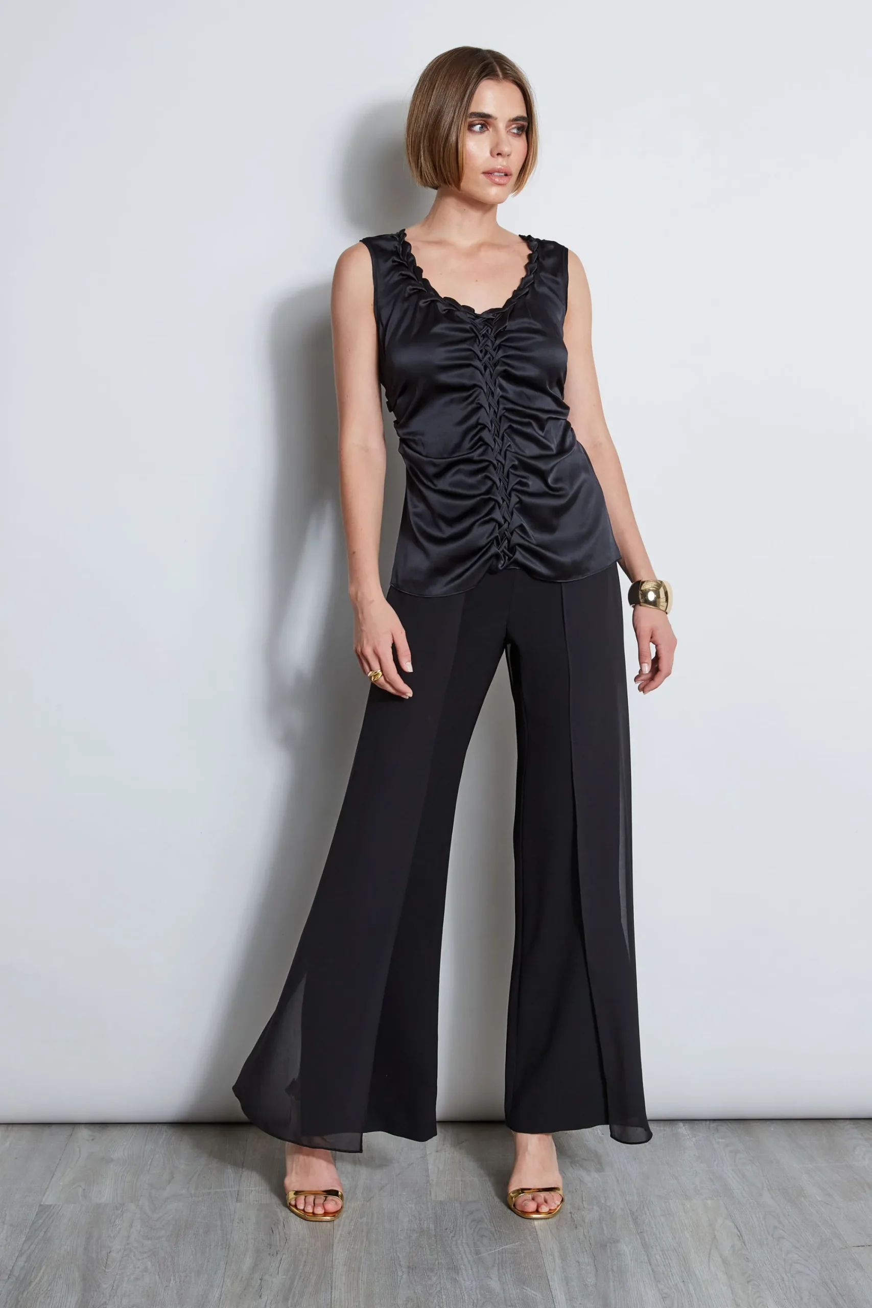 silk_satin_braid_ruched_t_1.webp Elie Tahari Tops & Sweaters-Silk Satin Braid Ruched Top