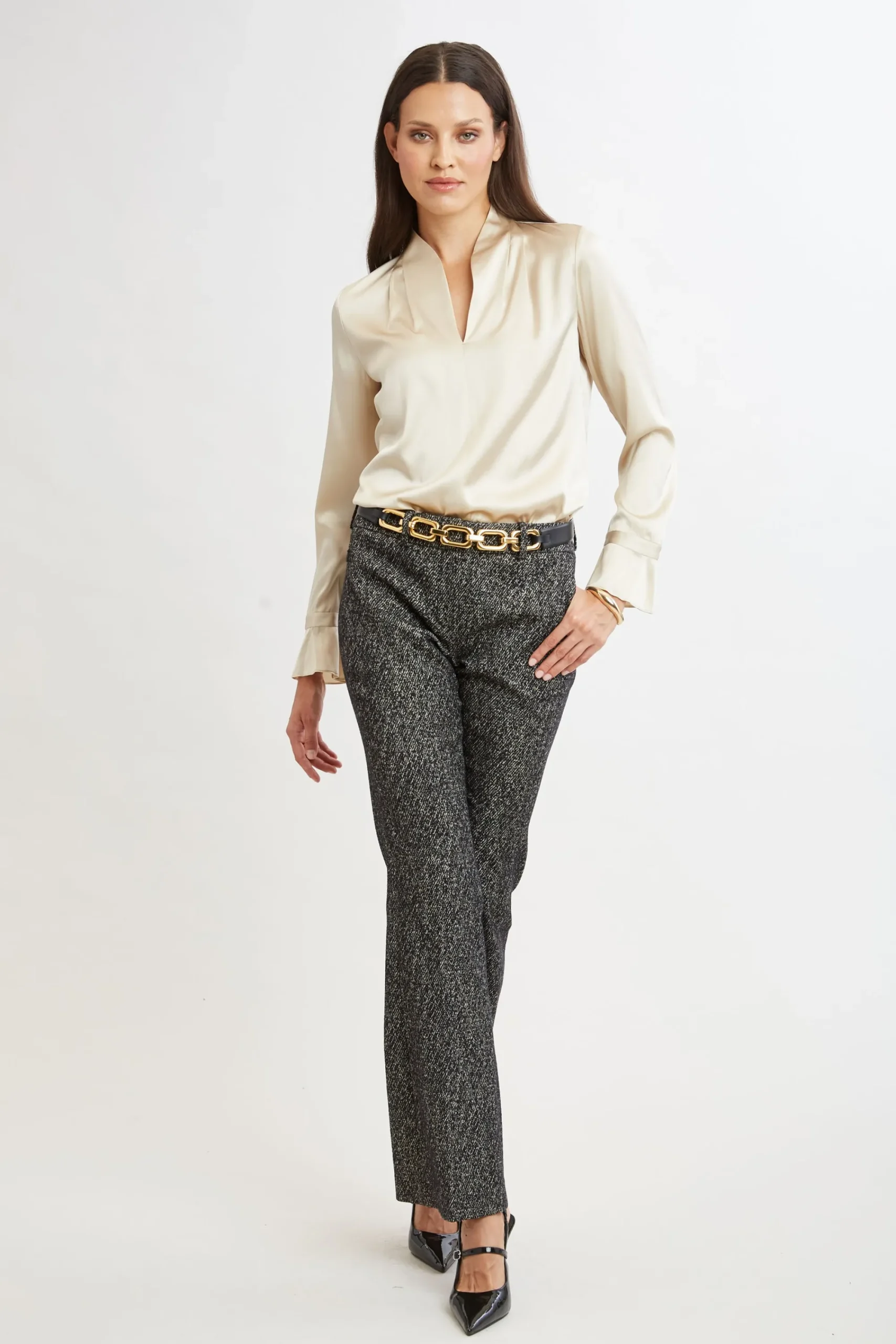 silk_satin_contour_neck_r_1.webp Elie Tahari Tops & Sweaters | Suiting-Silk Satin Contour Neck Ruffle Cuff Shirt