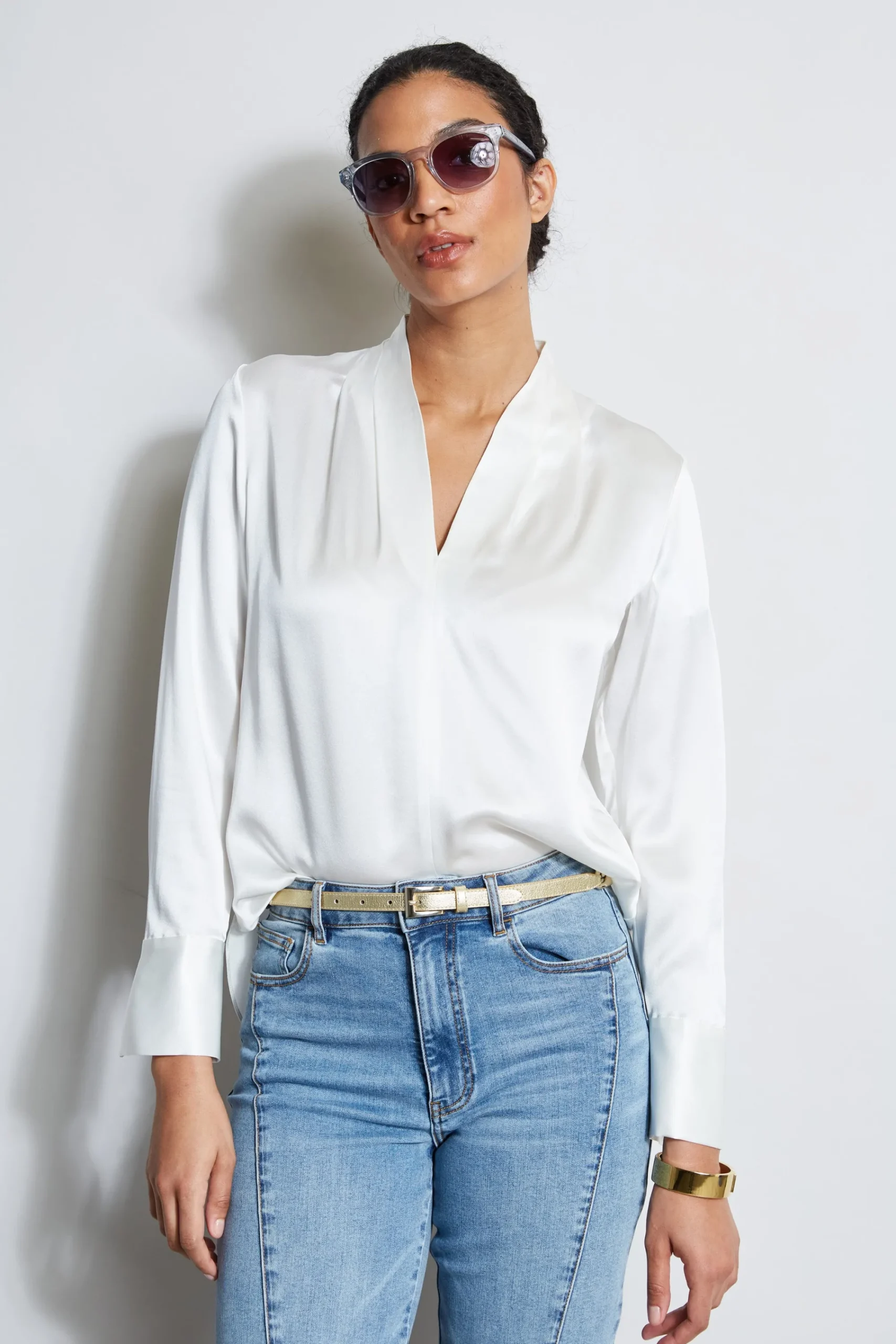 silk_satin_contour_neck_s_2-1.webp Elie Tahari Tops & Sweaters-Silk Satin Contour Neck Shirt