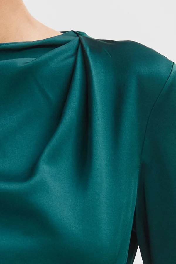 Elie Tahari Tops & Sweaters-Silk Satin Draped Neck Shirt