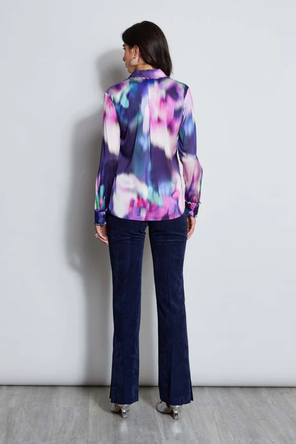 Elie Tahari Tops & Sweaters-Silk Satin Moire Floral Shirt