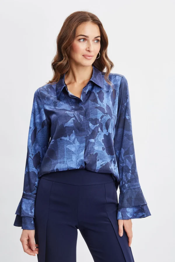Elie Tahari Tops & Sweaters-Silk Satin Night Shadow Shirt