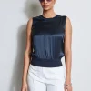 Elie Tahari Tops & Sweaters-Silk Satin Rib Shirt