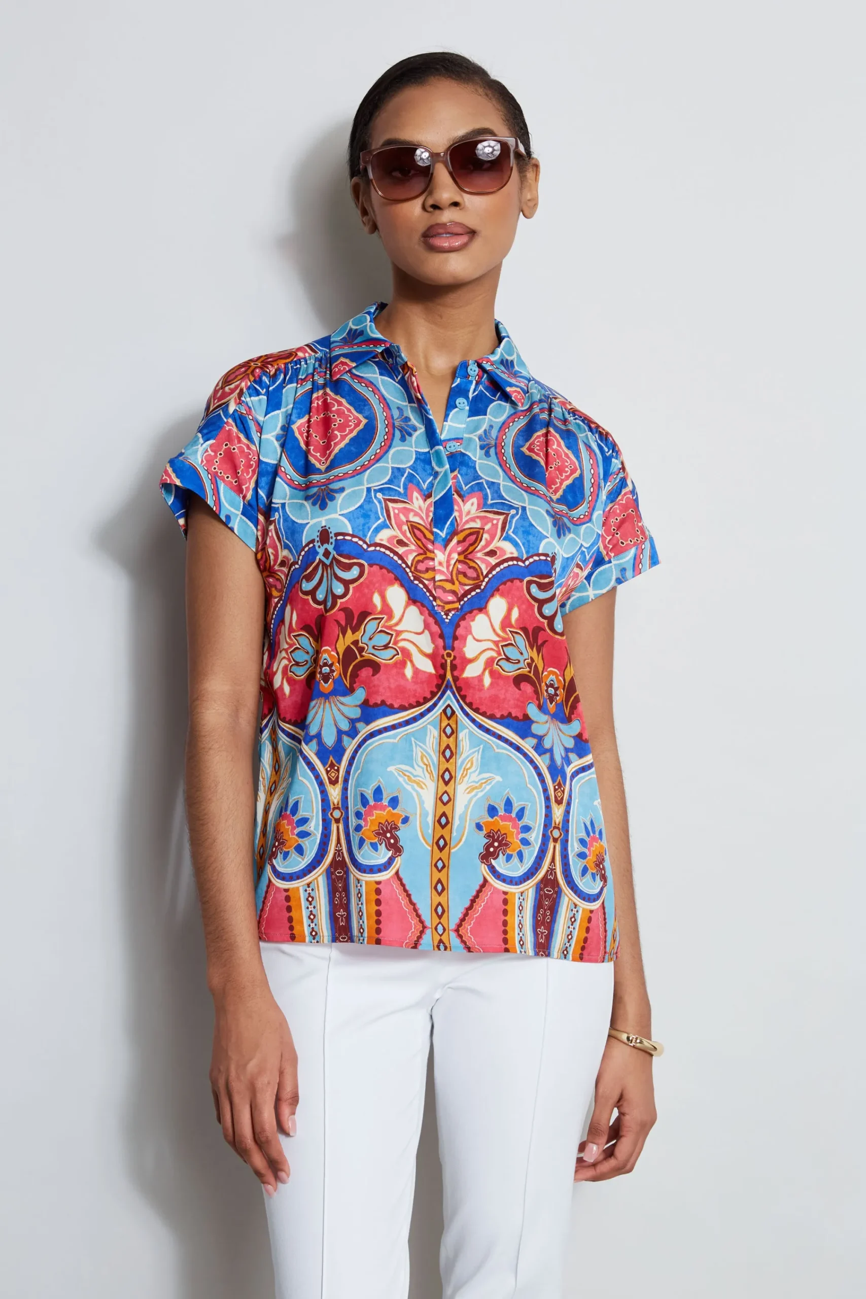 silk_tapestry_floral_shir_2.webp Elie Tahari Tops & Sweaters-Silk Tapestry Floral Shirt