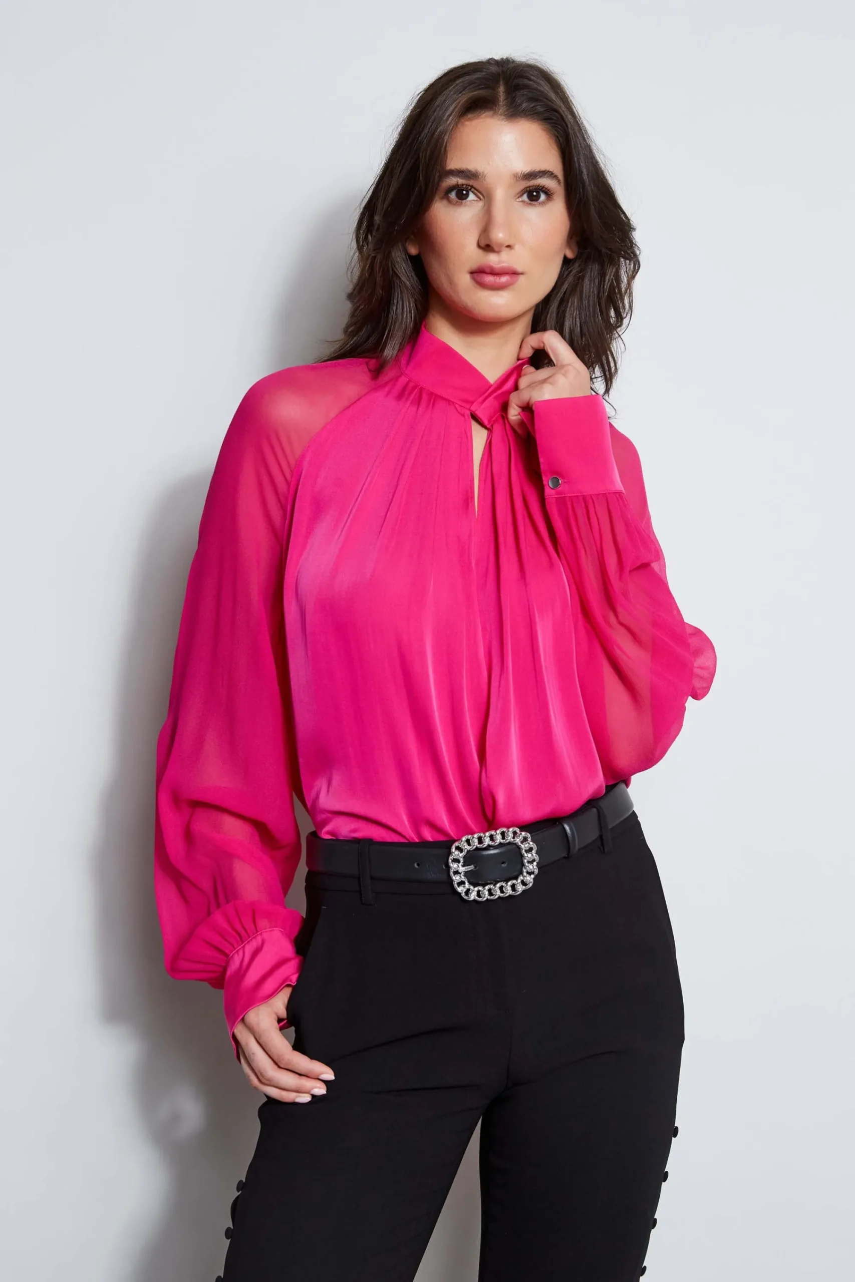 silk_twist_keyhole_shirt_0-1.webp Elie Tahari Tops & Sweaters-Silk Twist Keyhole Shirt