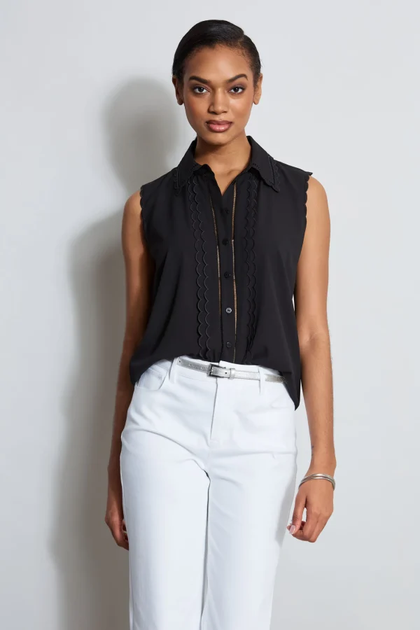 Elie Tahari Tops & Sweaters-Sleeveless Button-Down Shirt
