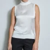Elie Tahari Tops & Sweaters-Sleeveless Satin Front Sweater