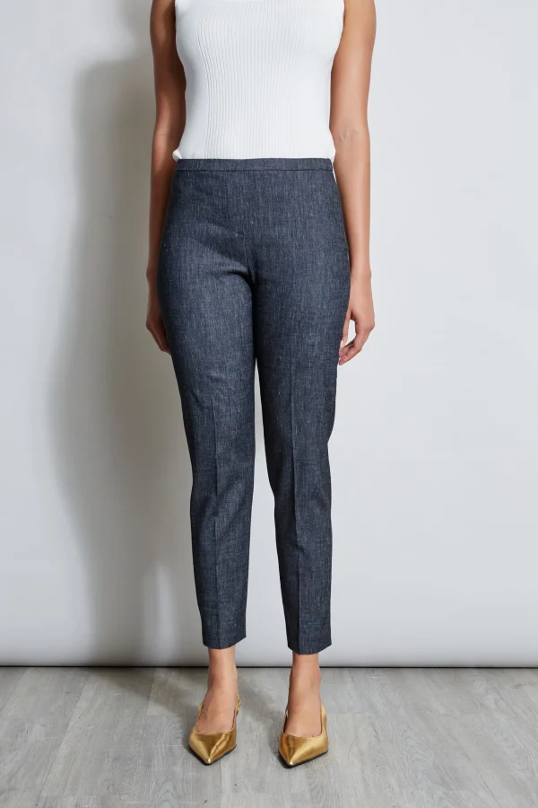 Elie Tahari Bottoms-Slim Linen Pant