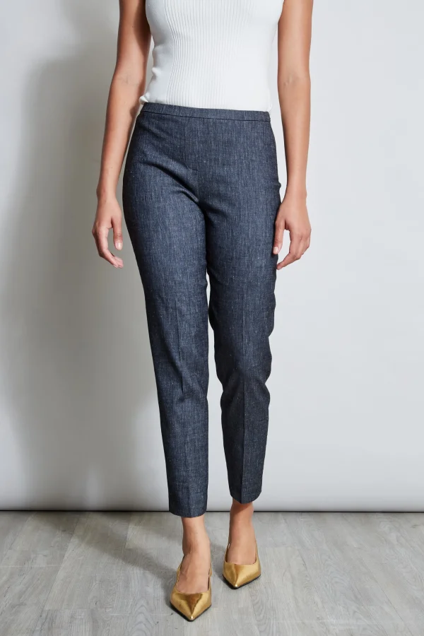 Elie Tahari Bottoms-Slim Linen Pant