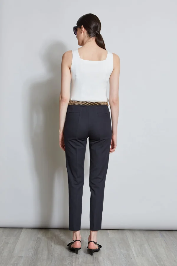 Elie Tahari Bottoms-Slim Pintuck Pant