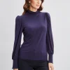 Elie Tahari Tops & Sweaters-Smocked Turtleneck Knit