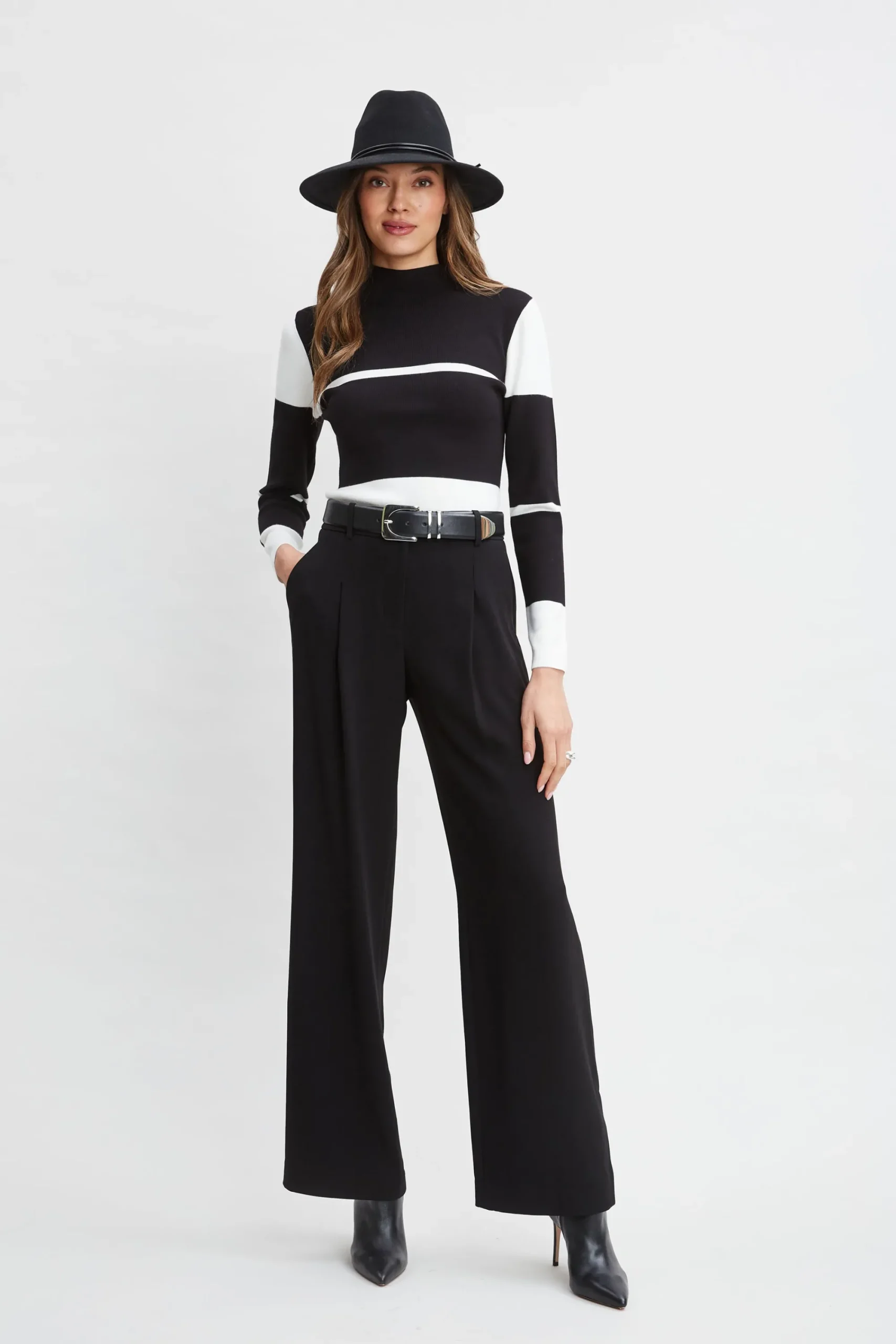 stripe_mock_neck_sweater_4.webp Elie Tahari Tops & Sweaters-Stripe Mock Neck Sweater