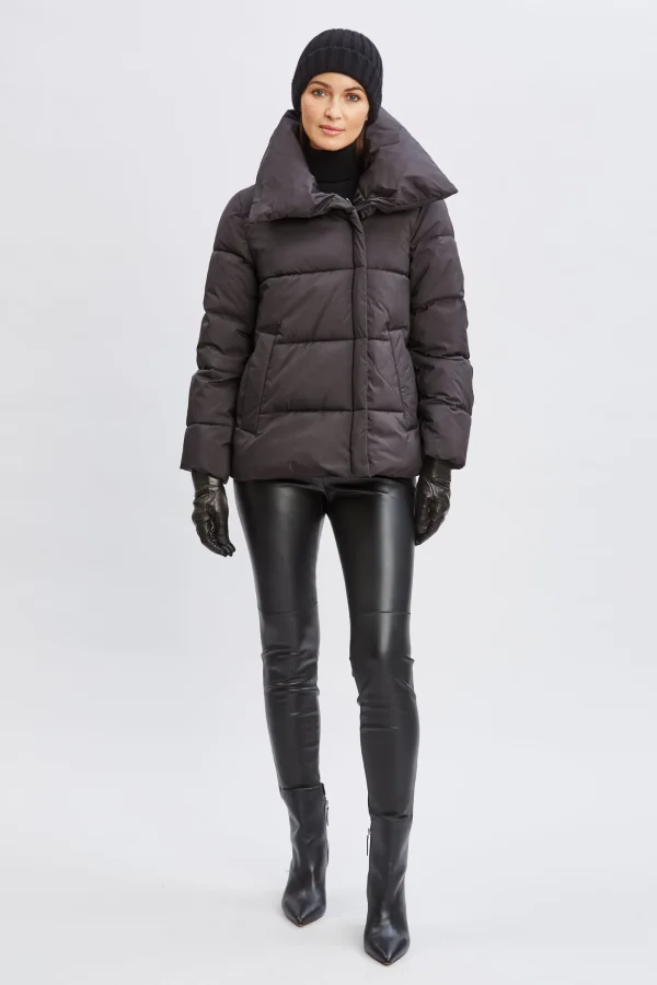 Elie Tahari Coats-Tahari Asymmetric Short Puffer Coat