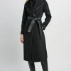 Elie Tahari Coats-Tahari Double Face Vegan Trim Wool Coat