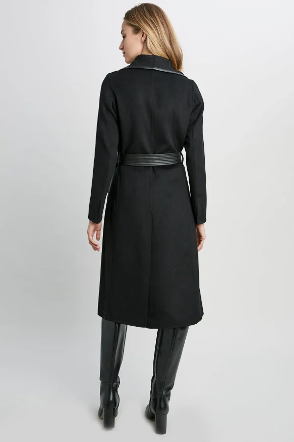 Elie Tahari Coats-Tahari Double Face Vegan Trim Wool Coat