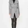 Elie Tahari Coats-Tahari Double Face Wool Lightweight Wrap Coat
