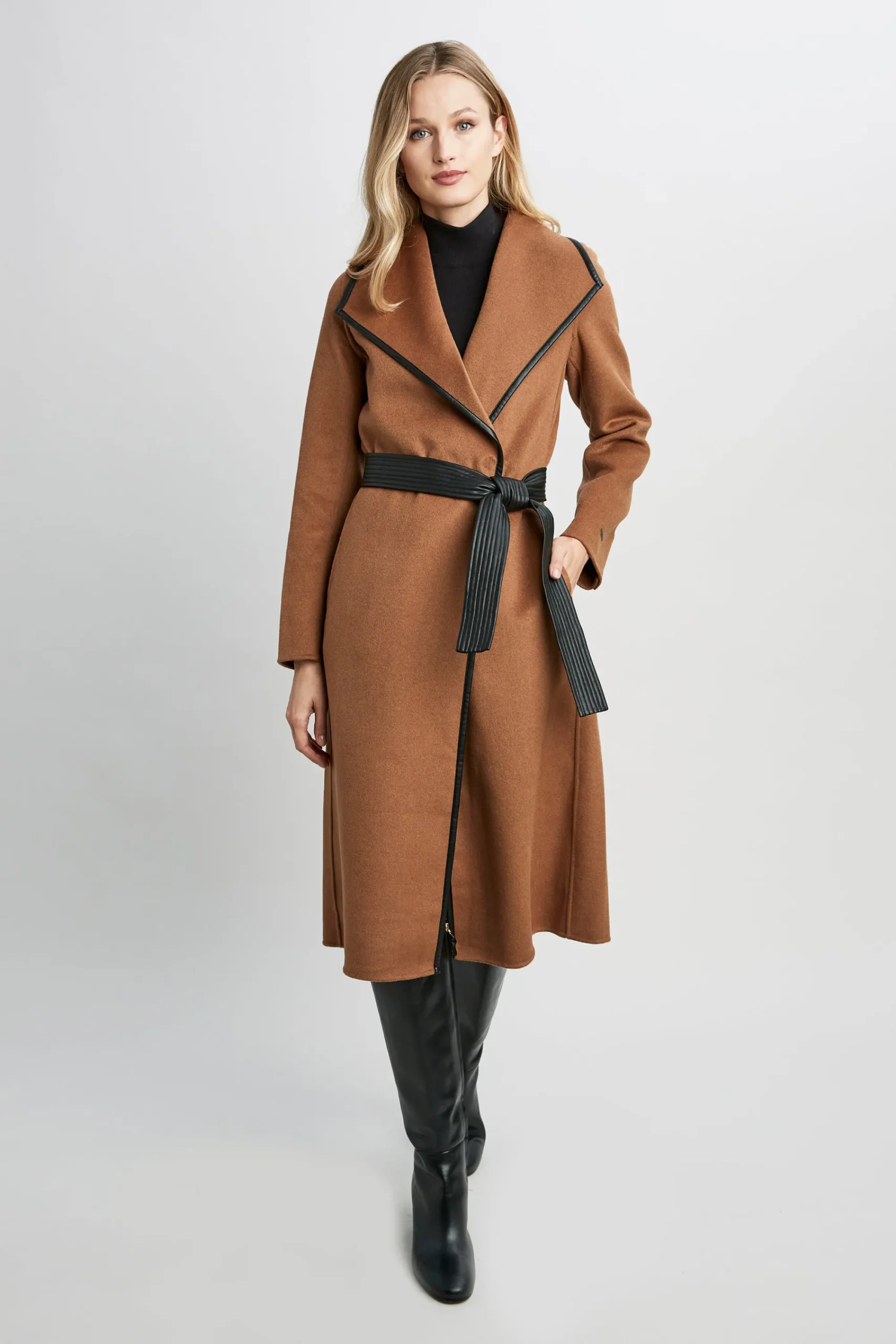 tahari_double_face_wool_v_2-1.webp Elie Tahari Coats-Tahari Double Face Wool Vegan Leather Trim Coat