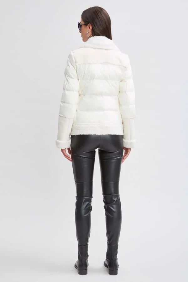 Elie Tahari Coats-Tahari Faux Shearling Puffer Coat