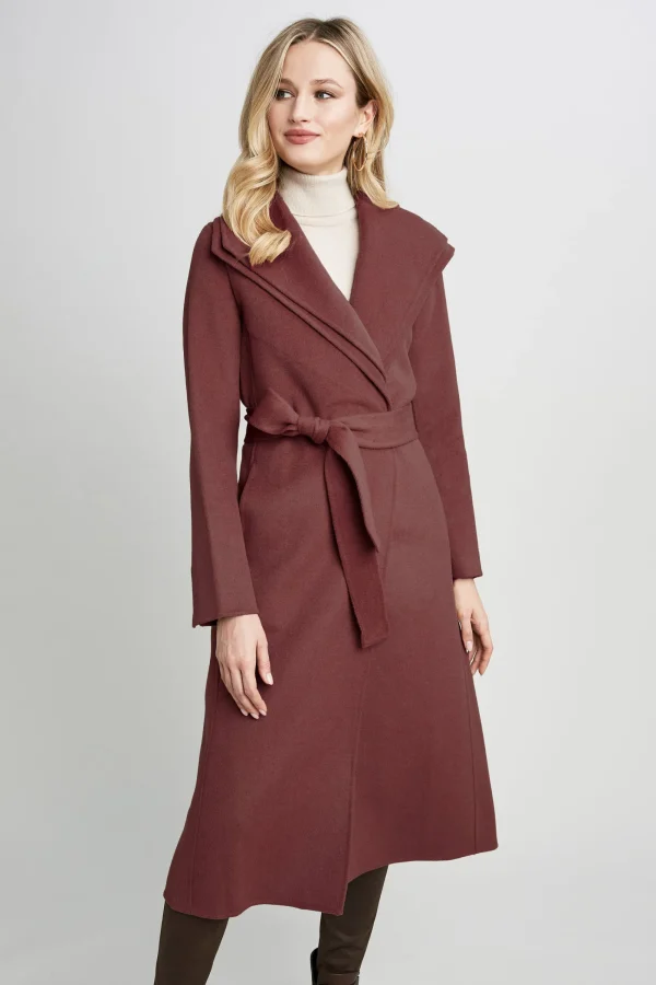 Elie Tahari Coats-Tahari Long Double Face Wool Blend Wrap Coat