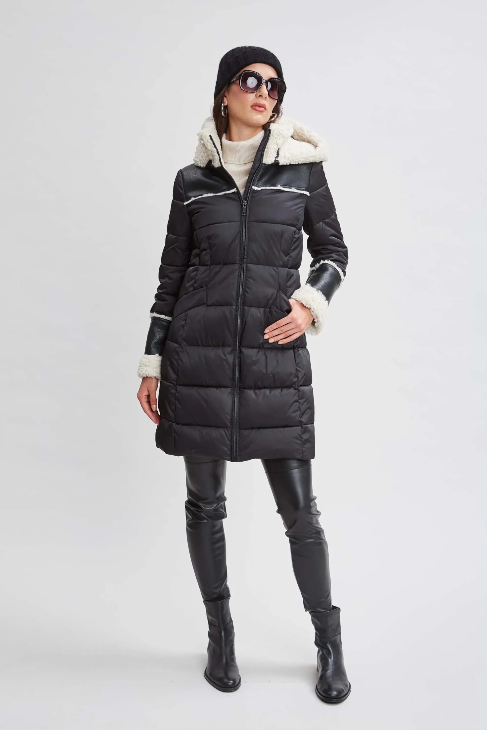 tahari_shearling_trim_puf_1.webp Elie Tahari Coats-Tahari Shearling Trim Puffer Coat