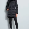 Elie Tahari Coats-Tahari Stitched Faux Fur Hood Puffer Coat