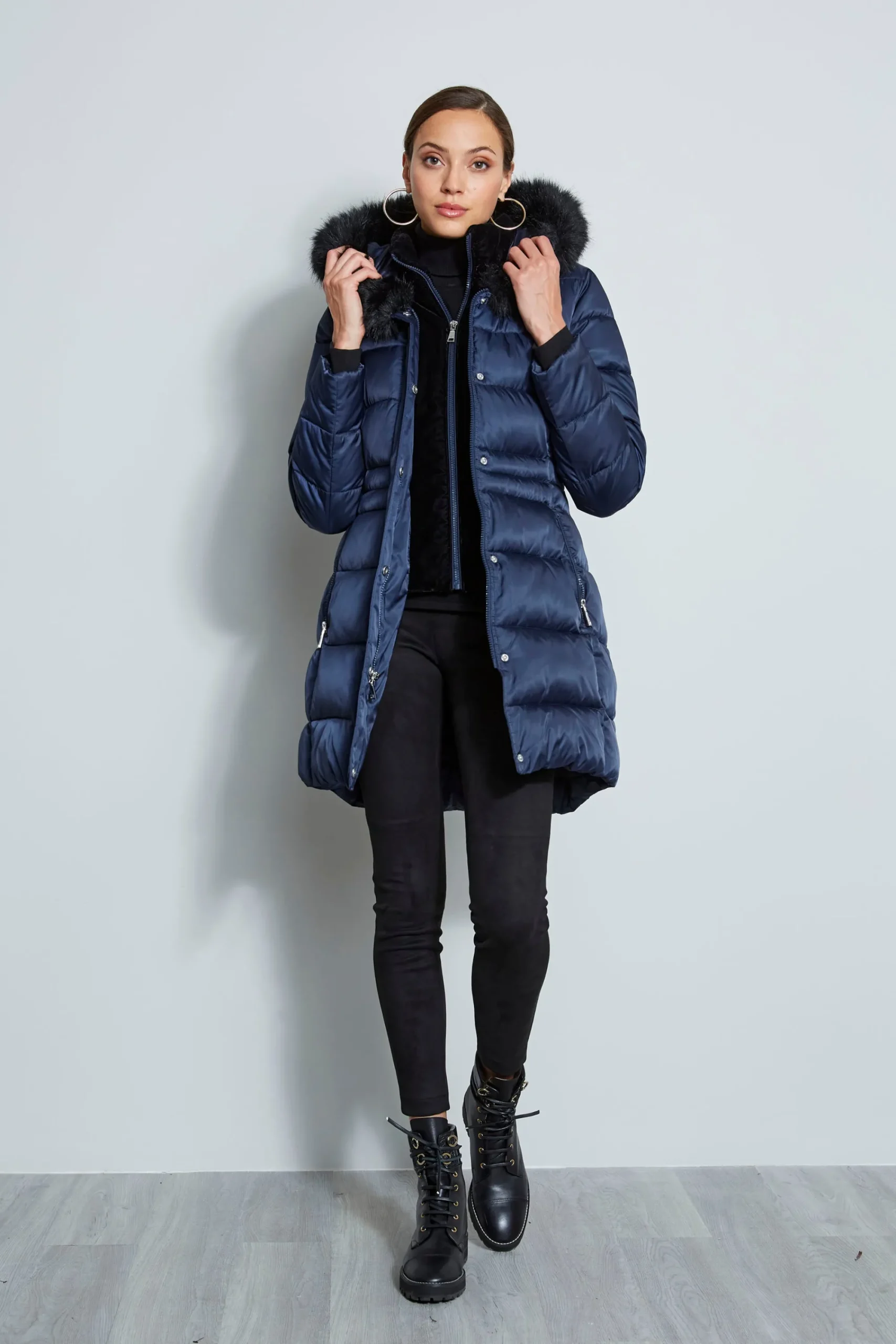 tahari_stitched_faux_fur__1-1.webp Elie Tahari Coats-Tahari Stitched Faux Fur Hood Puffer Coat