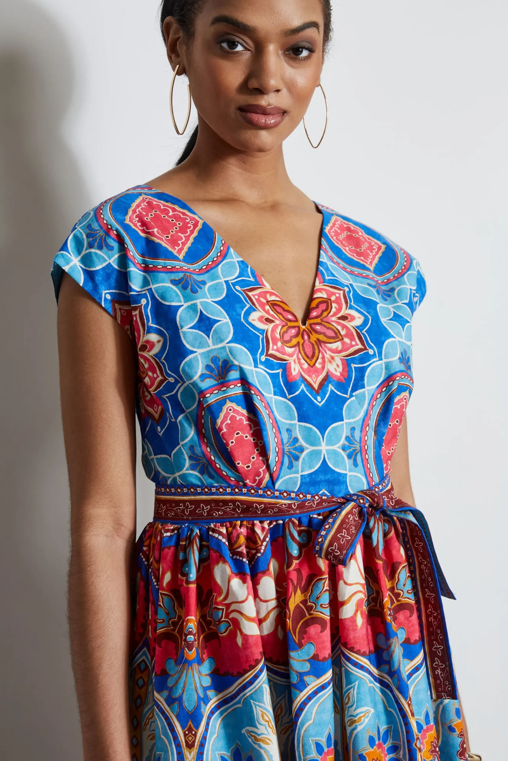 tapestry_floral_cotton_mi_3.webp Elie Tahari Dresses & Jumpsuits | Midi Dresses-Tapestry Floral Cotton Midi Dress