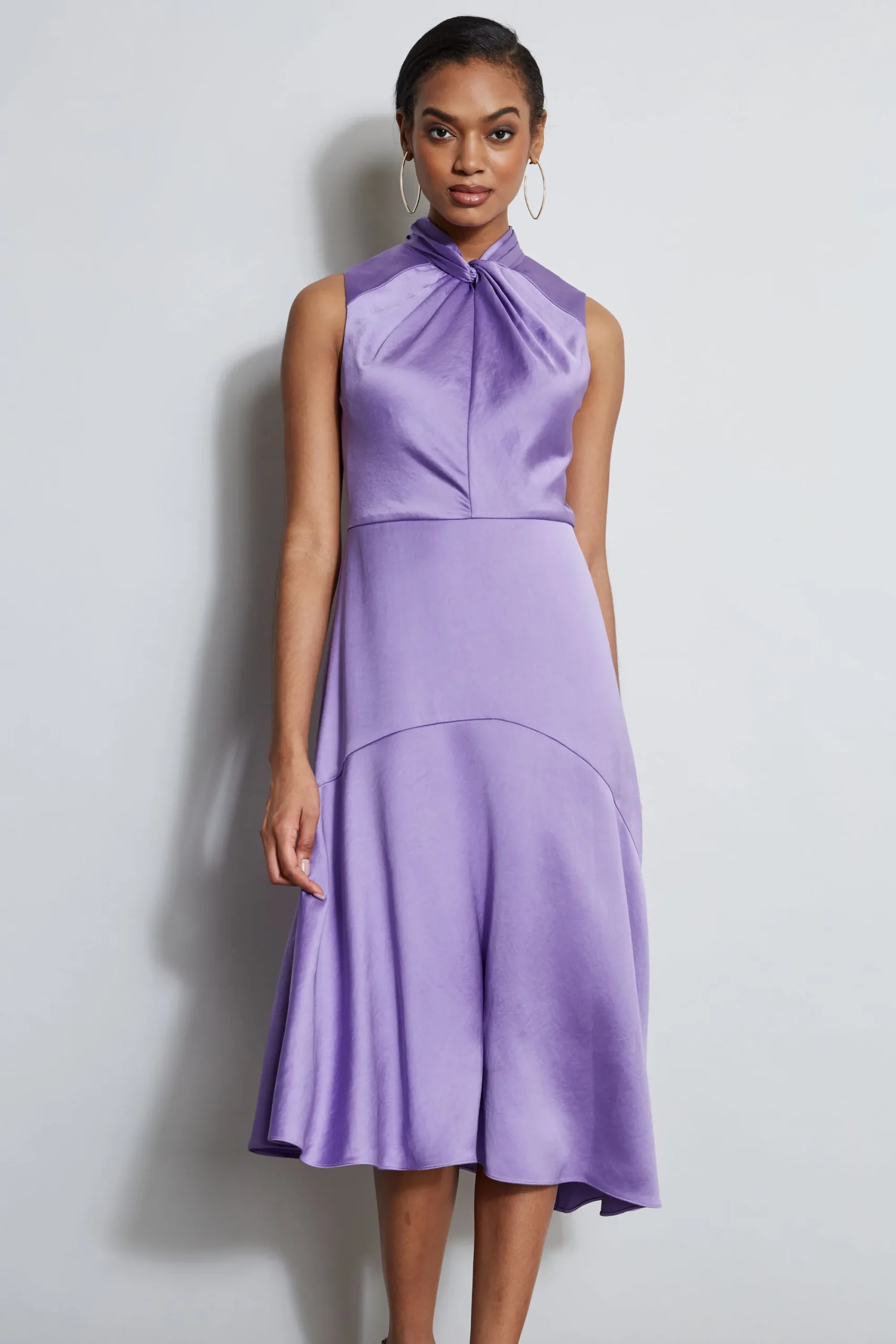 twist_neck_satin_dress_1.webp Elie Tahari Dresses & Jumpsuits | Sleeveless Dresses-Twist Neck Satin Dress
