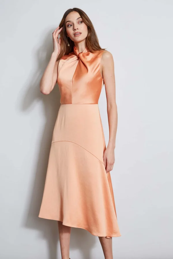 Elie Tahari Dresses & Jumpsuits | Sleeveless Dresses-Twist Neck Satin Dress