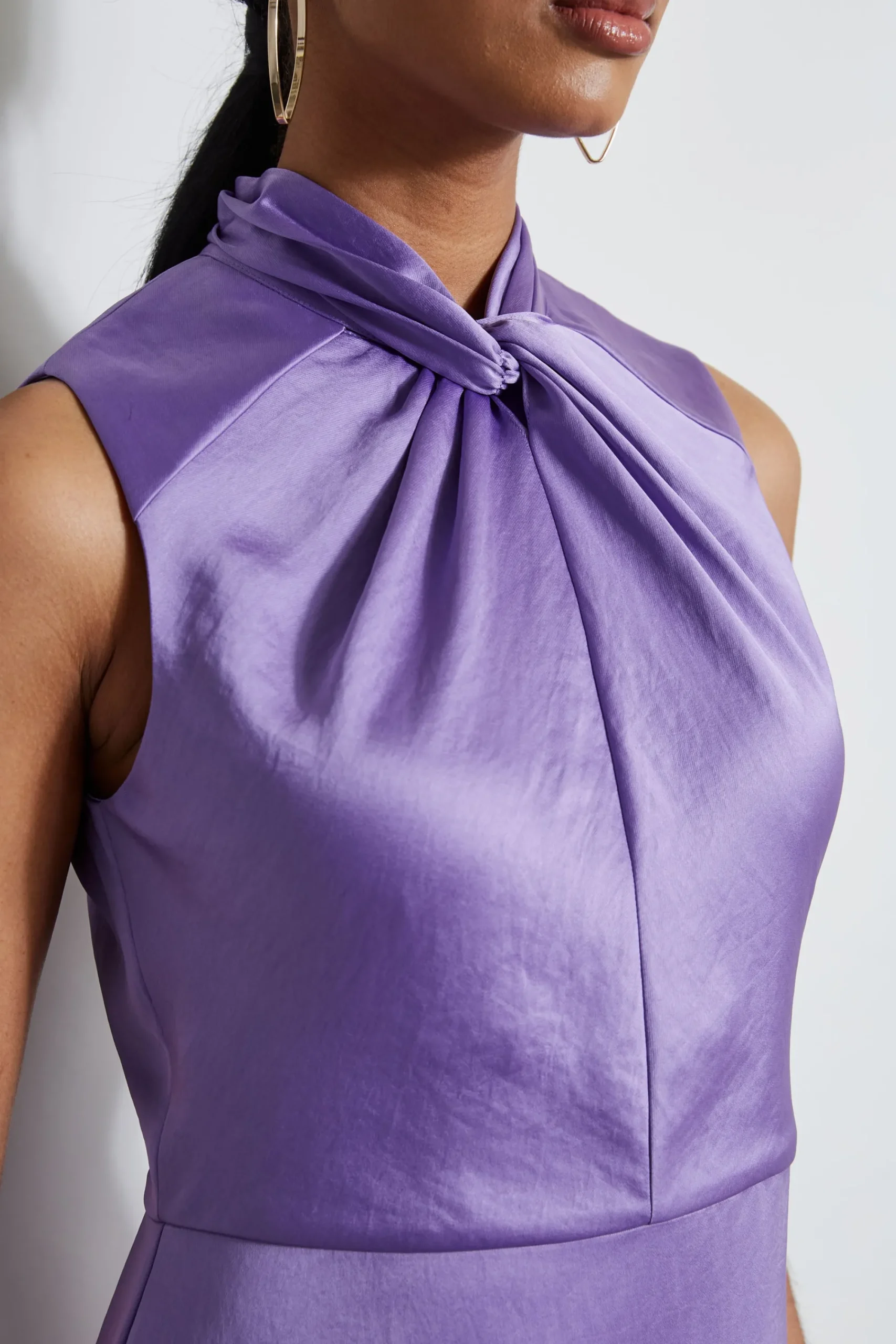 twist_neck_satin_dress_4.webp Elie Tahari Dresses & Jumpsuits | Sleeveless Dresses-Twist Neck Satin Dress