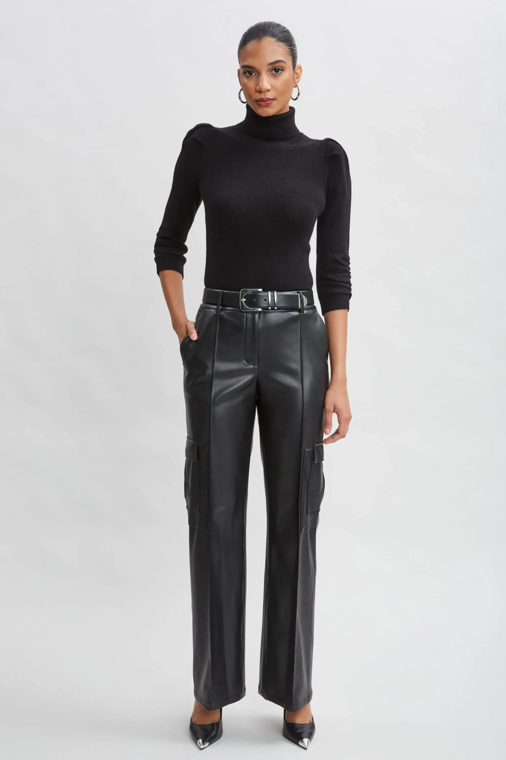 vegan_leather_cargo_pant_2.webp Elie Tahari Bottoms-Vegan Leather Cargo Pant