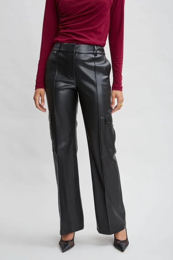 Elie Tahari Bottoms-Vegan Leather Cargo Pant