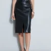 Elie Tahari Bottoms-Vegan Leather Pencil Skirt