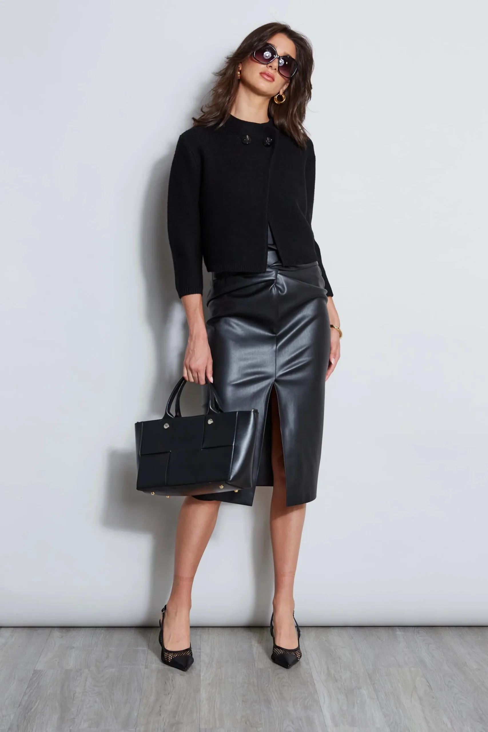 vegan_leather_twist_skirt_3.webp Elie Tahari Bottoms-Vegan Leather Twist Skirt